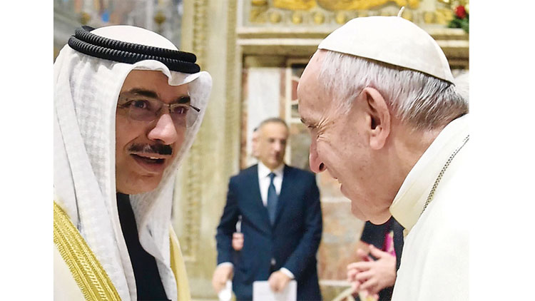 കുവൈത്ത്​ അമീറി​ന്​ പ്രശംസയുമായി മാർപാപ്പ