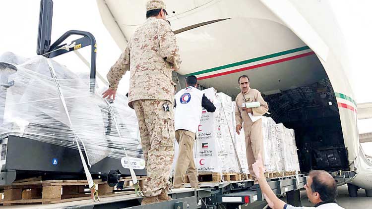 പ്ര​ള​യ ദു​ര​ന്തം കു​വൈ​ത്തി​െൻറ ആ​ദ്യ സ​ഹാ​യം ഇ​റാ​നി​ലെ​ത്തി