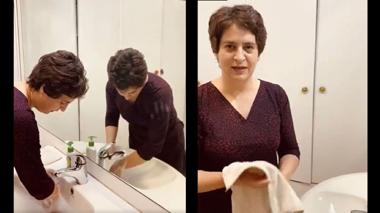 Priyanka Gandhi Handwashing Video