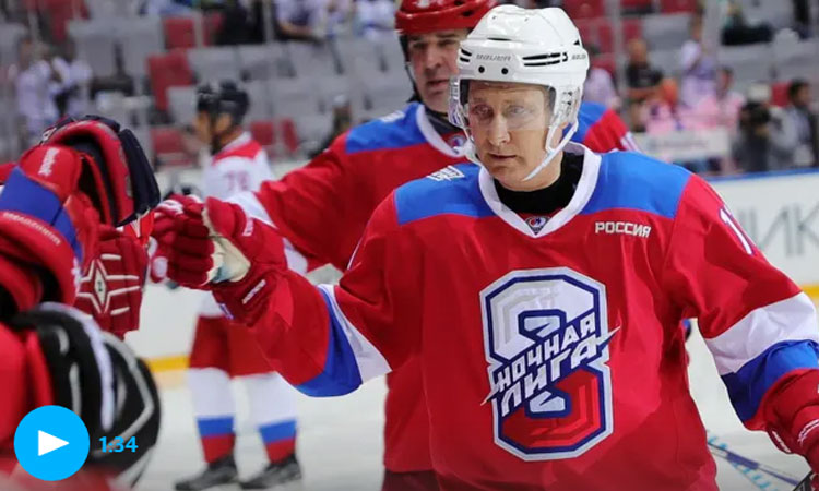 ഐസ്​ ഹോക്കി കളത്തിൽ അടിതെറ്റി വീണ്​ പുടിൻ VIDEO