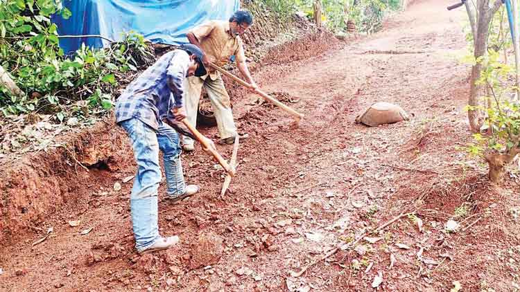 ലോക്ഡൗണിൽ റോഡ് നിർമിച്ച് അച്ഛനും മകനും 