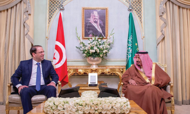 സൽമാൻ രാജാവ്​ തുനീഷ്യൻ പ്രധാനമ​ന്ത്രിയുമായി കൂടിക്കാഴ്​ച നടത്തി