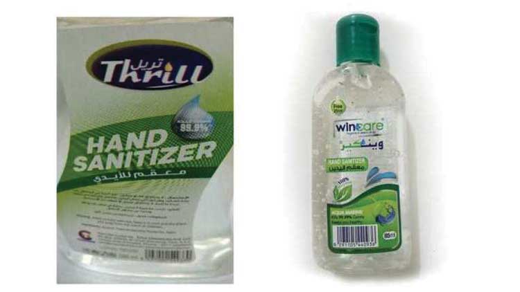 രണ്ട്​ ഹാൻഡ്​ സാനിറ്റൈസറുകൾ വിപണിയിൽ നിന്ന്​ പിൻവലിച്ചു
