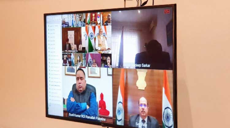 പ്ര​​ധാ​​ന​​മ​​ന്ത്രി​​യു​​മാ​​യി അം​​ബാ​​സ​​ഡ​​ർ വി​​ഡി​​യോ കോ​​ൺ​​ഫ​​റ​​ൻ​​സ്​ ന​​ട​​ത്തി