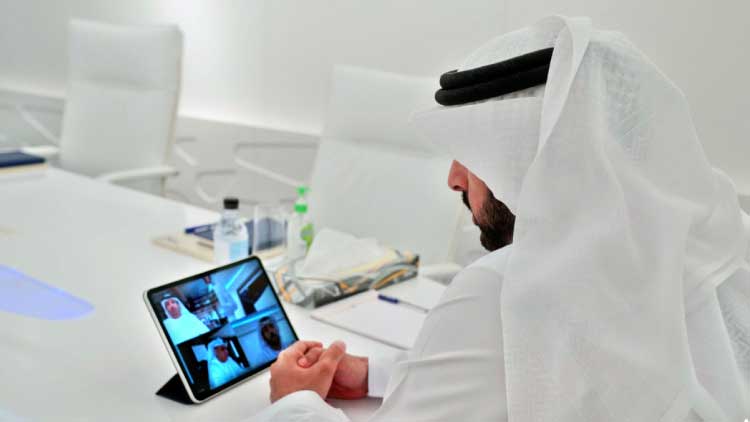 ഒാ​ൺ​ലൈ​ൻ മീ​റ്റി​ങ്ങു​മാ​യി ശൈ​ഖ്​ ഹം​ദാ​ൻ