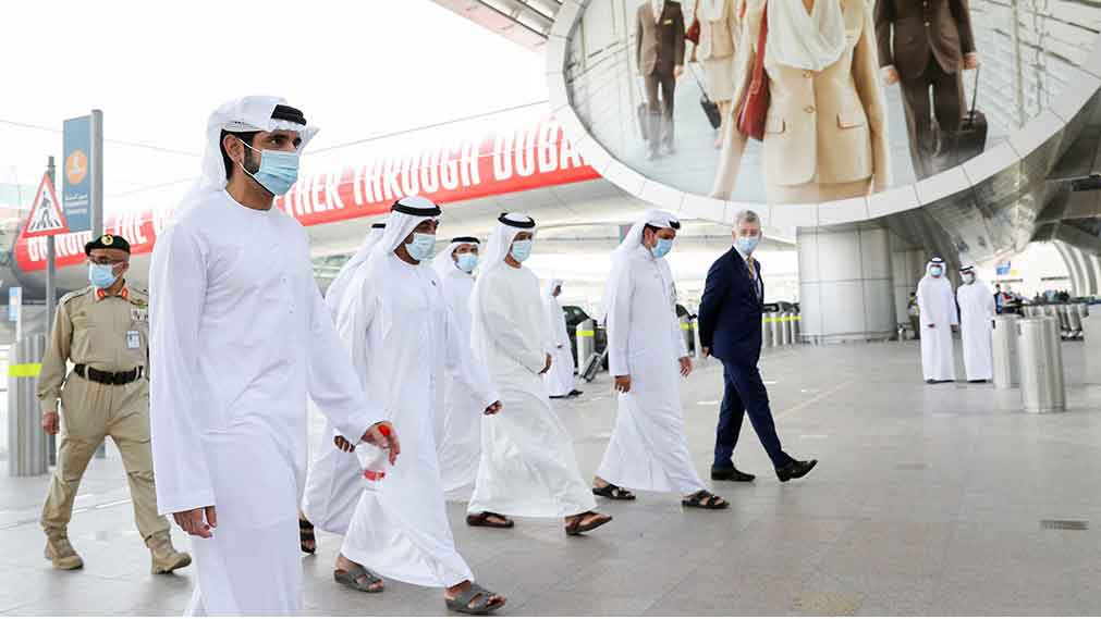 ദുബൈ വിമാനത്താവളത്തിൽ ശൈഖ്​ ഹംദാ​െൻറ സന്ദർശനം