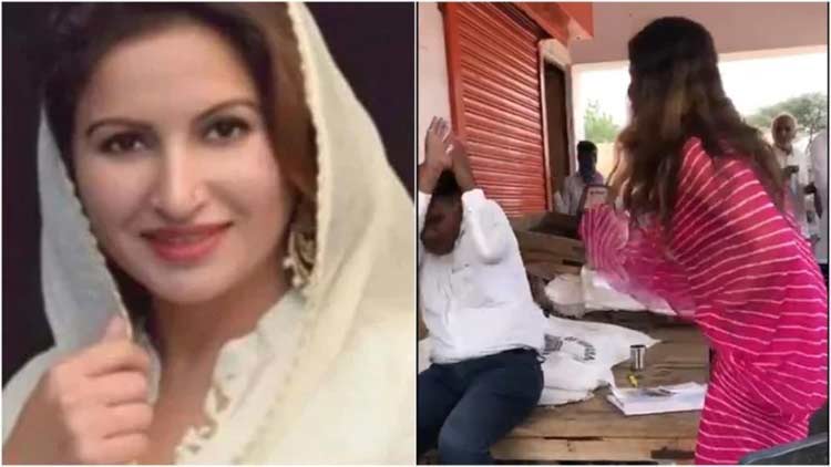 ഹരിയാനയിലെ വനിത ബി.ജെ.പി നേതാവ്​ ഉദ്യോഗസ്​ഥനെ ചെരുപ്പൂരിയടിക്കുന്ന വീഡിയോ വൈറൽ -Video 