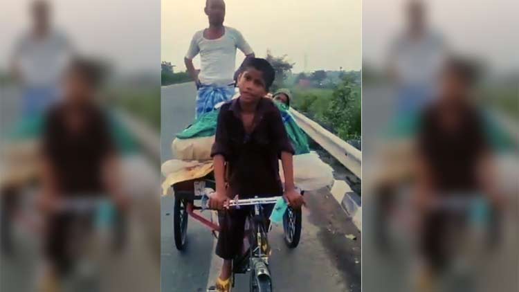 മാതാപിതാക്കളെ വീട്ടിലെത്തിക്കാൻ പതിനൊന്നുകാരൻ റിക്ഷ ചവിട്ടിയത്​ 600 കിലോമീറ്റർ