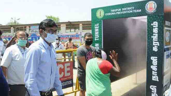 അണുനാശിനി തുരങ്കവുമായി തിരുപ്പൂർ
