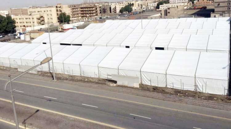 വിദേശ തൊഴിലാളികൾക്കായി ദമ്മാമിൽ താൽക്കാലിക കൂടാരങ്ങളൊരുങ്ങി