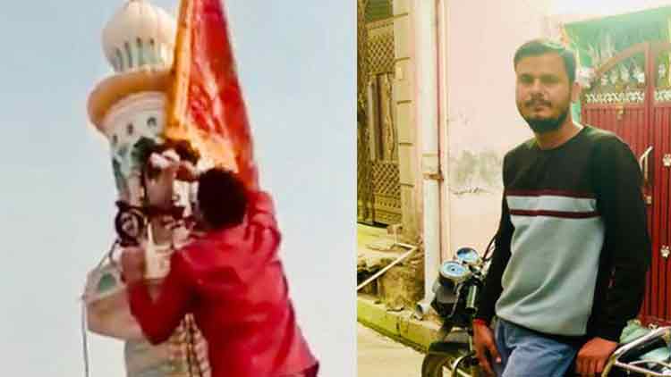 Saffron Flag from Ashok Nagar Mosque taken Down by Hindu Youth