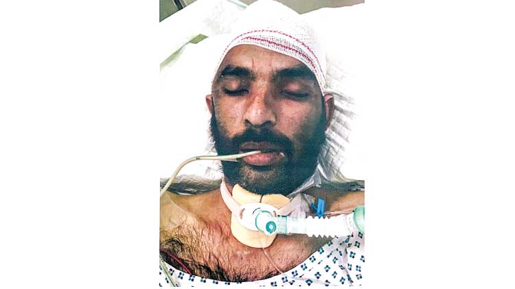 അ​പ​ക​ട​ത്തി​ൽ  പ​രി​ക്കേ​റ്റ അ​ജ്ഞാ​ത​ൻ ആ​ശു​പ​ത്രി​യി​ൽ