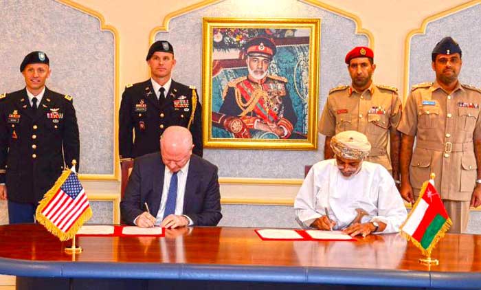 ഒ​മാ​നും അ​മേ​രി​ക്ക​യും ത​ന്ത്ര​പ്ര​ധാ​ന ക​രാ​റി​ൽ ഒ​പ്പു​വെ​ച്ചു