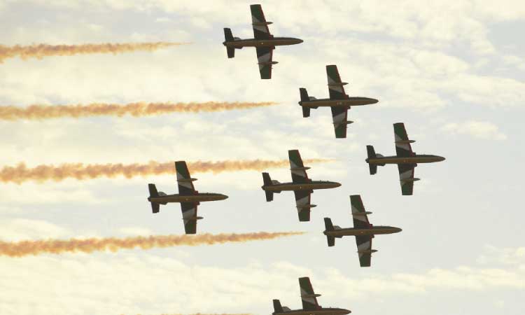 ബി.എഡി.എഫ്​ പാരച്ചൂട്ട്​ ഡ്രോപ്പ്​ തുടക്കമിട്ടു; തുടർന്ന്​ ആകാശപ്പറവകൾ