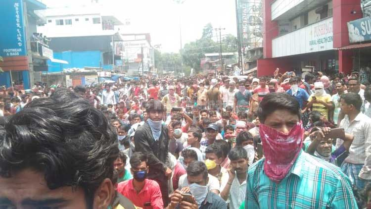 സംഘടിച്ചെത്തിയ അതിഥി തൊഴിലാളികളെ നീക്കി; ഭക്ഷണം ഉറപ്പാക്കുമെന്ന്​ കലക്​ടർ