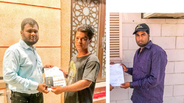 ലേബർ ഓഫിസറും സാമൂഹിക പ്രവർത്തകനും ഇടപെട്ടു; രണ്ട് ഇന്ത്യക്കാർ നാടണഞ്ഞു