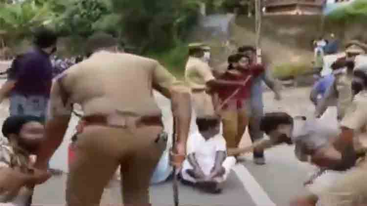 സ്വർണക്കടത്ത്​ പ്രതിയുടെ വർക്ക്​ ഷോപ്പിലേക്ക്​ യൂത്ത്​ കോൺഗ്രസ്​ മാർച്ച്​; പൊലീസ്​ തടഞ്ഞു